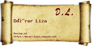Dérer Liza névjegykártya